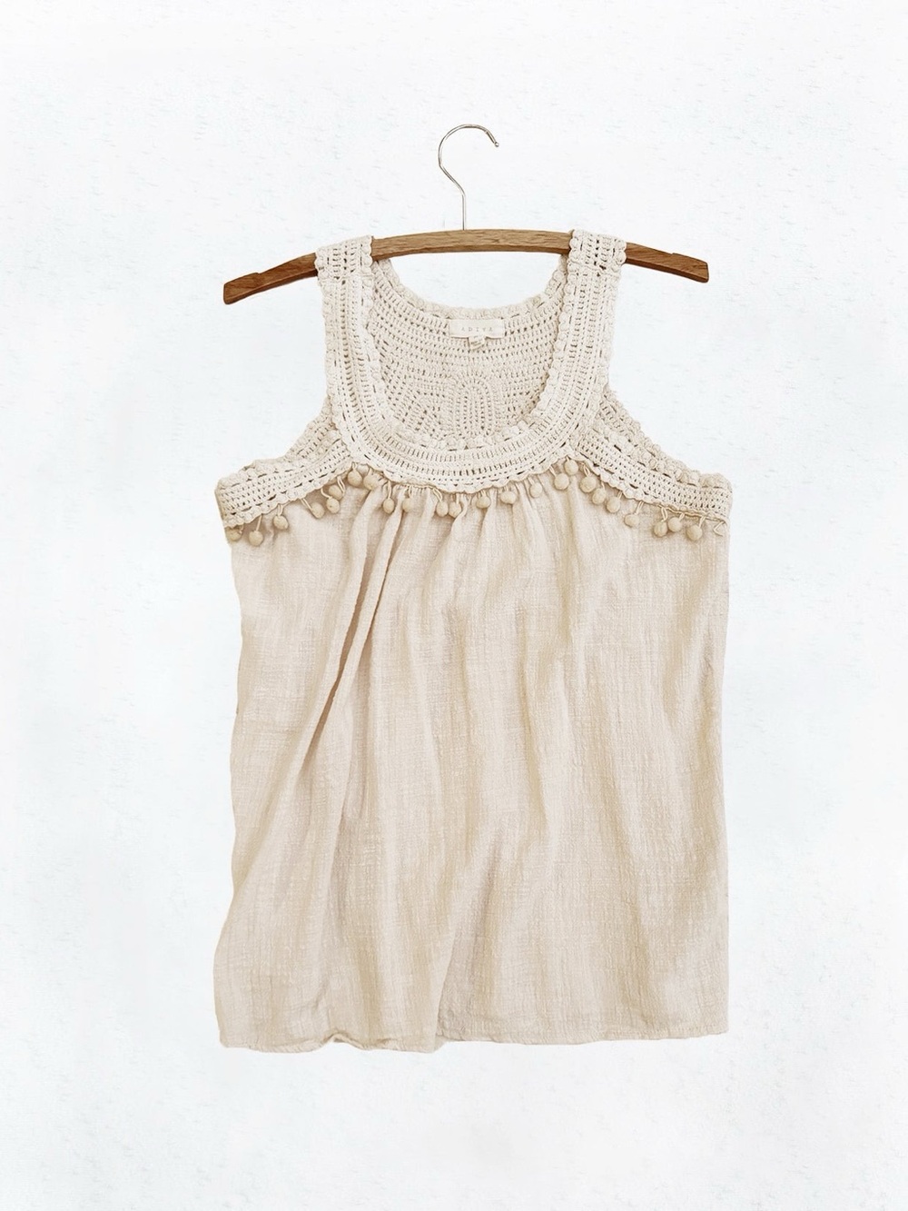 Adiva from Anthropologie Boho Crocheted Cotton Top (M)